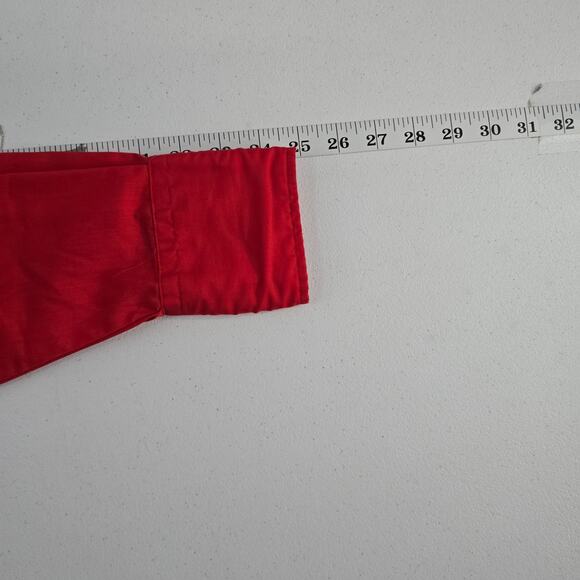 Karman pearl snap button down shirt long sleeve red Wester 15.5 33 M mens USA - Picture 6 of 10